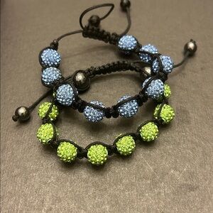 Blue and Green Beaded Bracelets